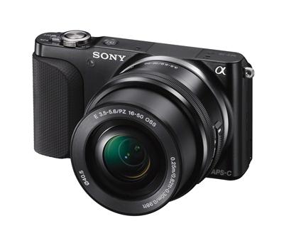 NEX-3N front with SEL-P1650 zoomed (black)